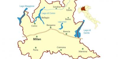 Карта На Милано, Ломбардия