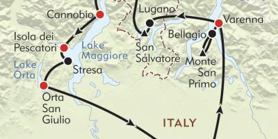 Карта на Милано езера