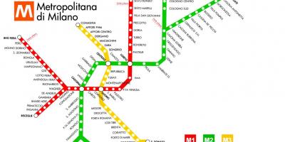 Карта на метрото на Милано