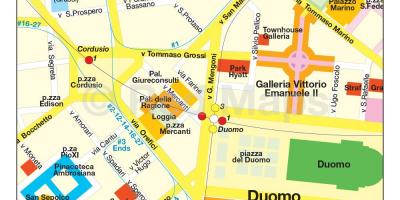 Карта на магазини в Милано улица