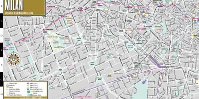 Карта на улиците на центъра на Милано 