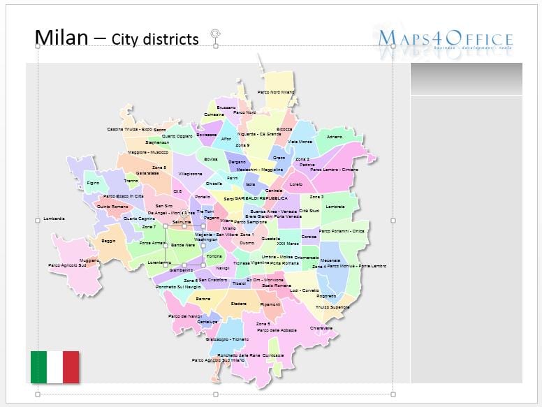 карта на Милано райони