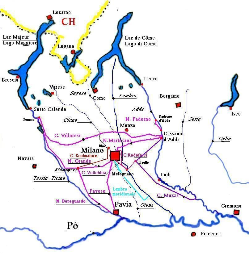 карта на Милано район Navigli