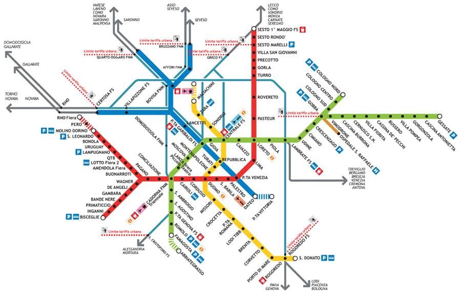 Милано карта на метрото 