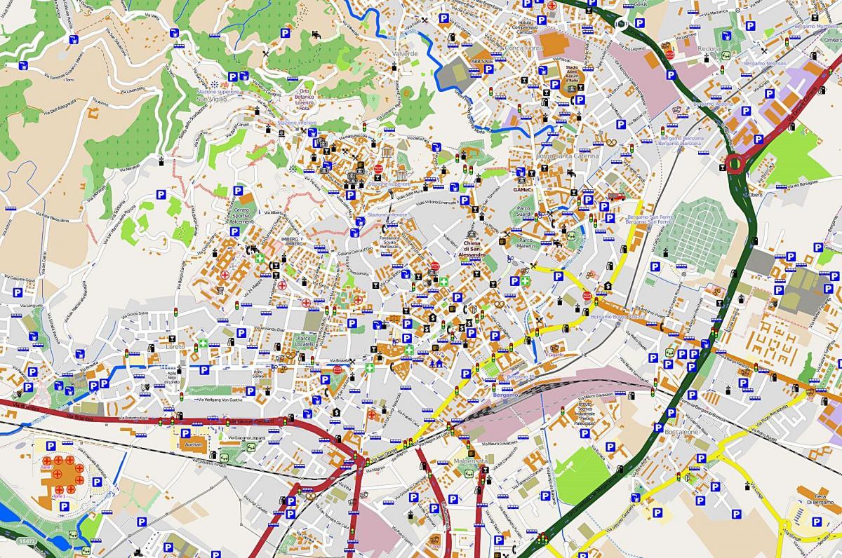 карта на Милано, Бергамо
