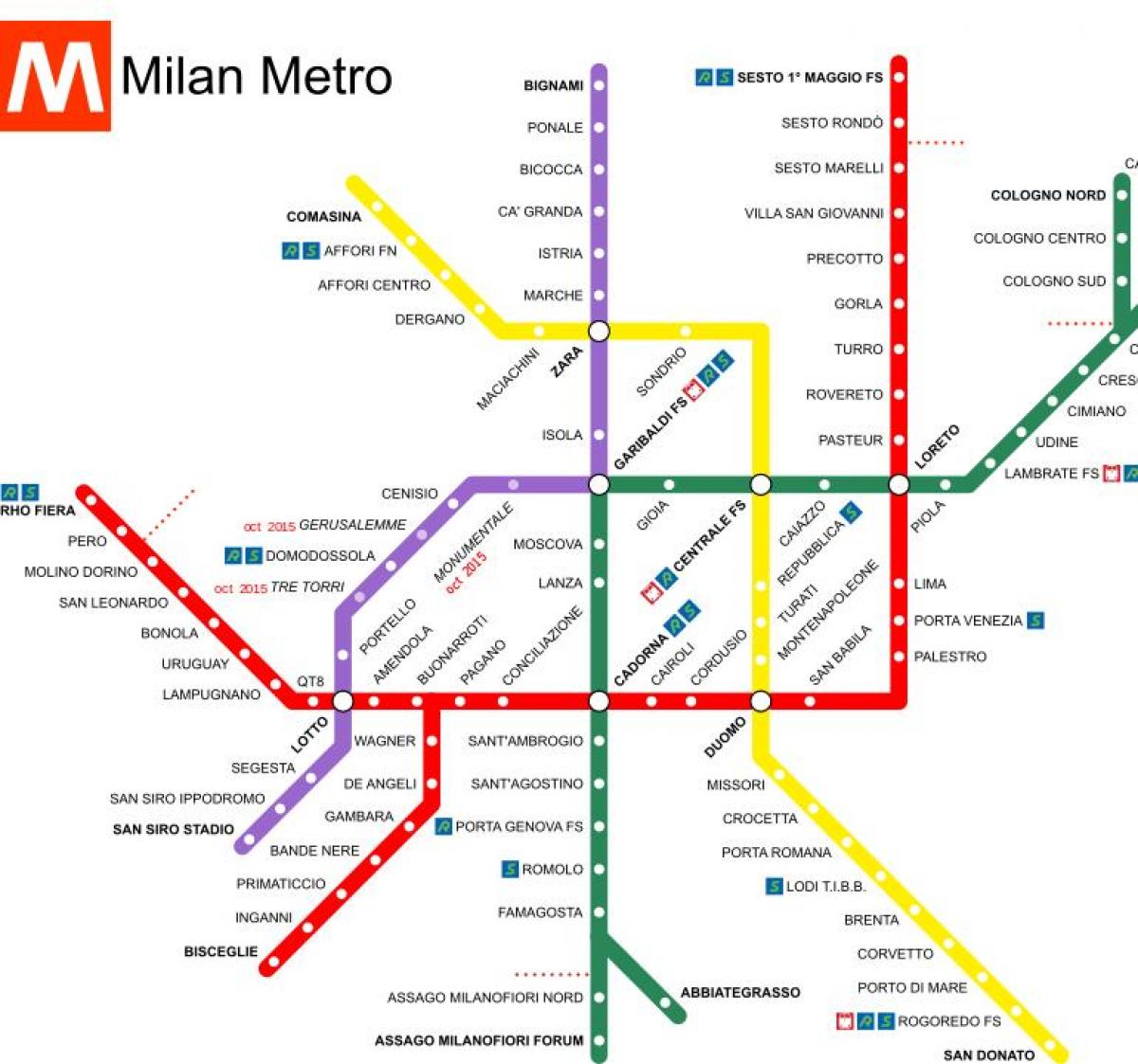 Милано Италия жп гара на картата