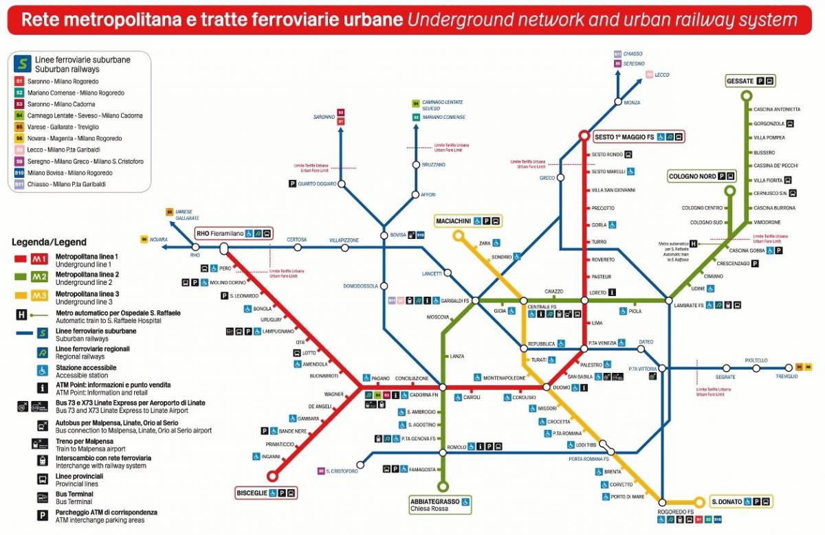 транспорт Милано картата