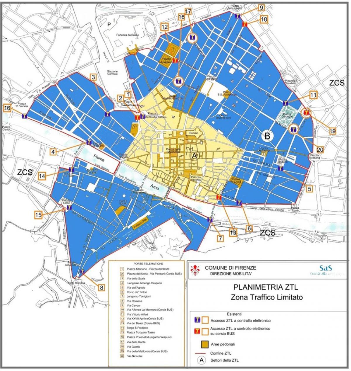 карта зона на Милано ZTL 