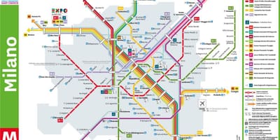 Милано централна гара на картата
