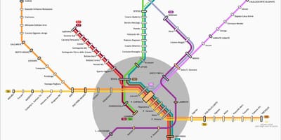 Карта на транзита на Милано 