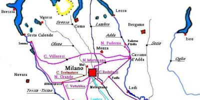 Карта на Милано район Navigli